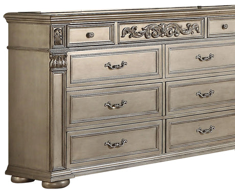 Platinum Traditional Style Dresser In Gold Finish Wood | Cosmos