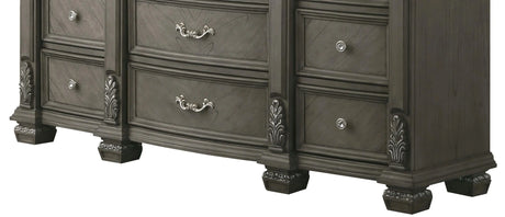 Silvy Transitional Style Dresser In Gray Finish Wood | Cosmos