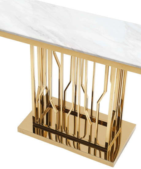 Pandora Modern Style Marble Console Table With Metal Base | Cosmos