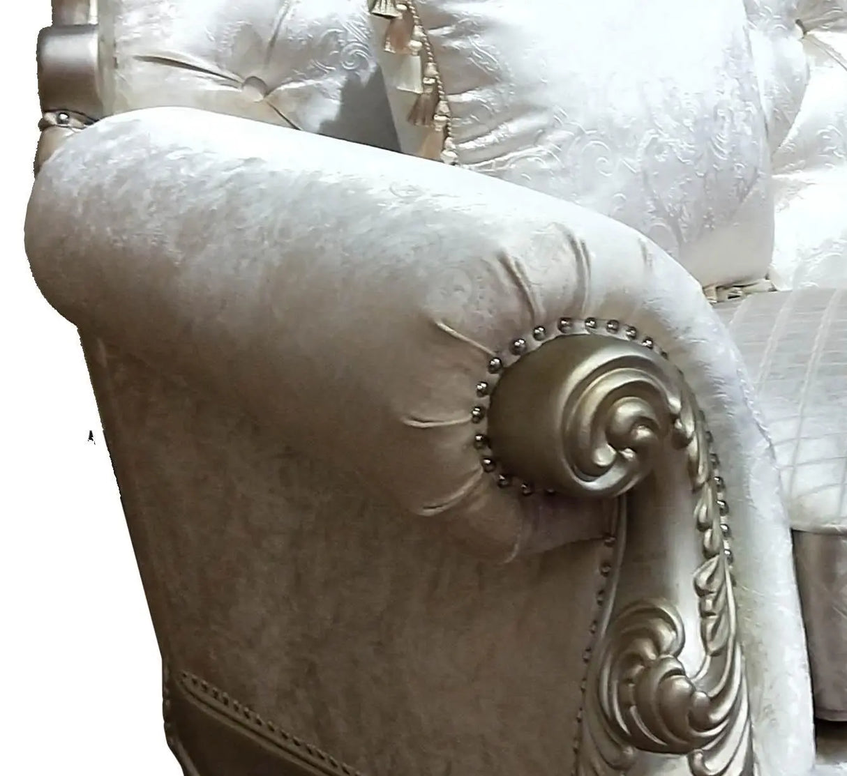 Emily Transitional Style Loveseat in Champagne finish Wood - Home Elegance USA