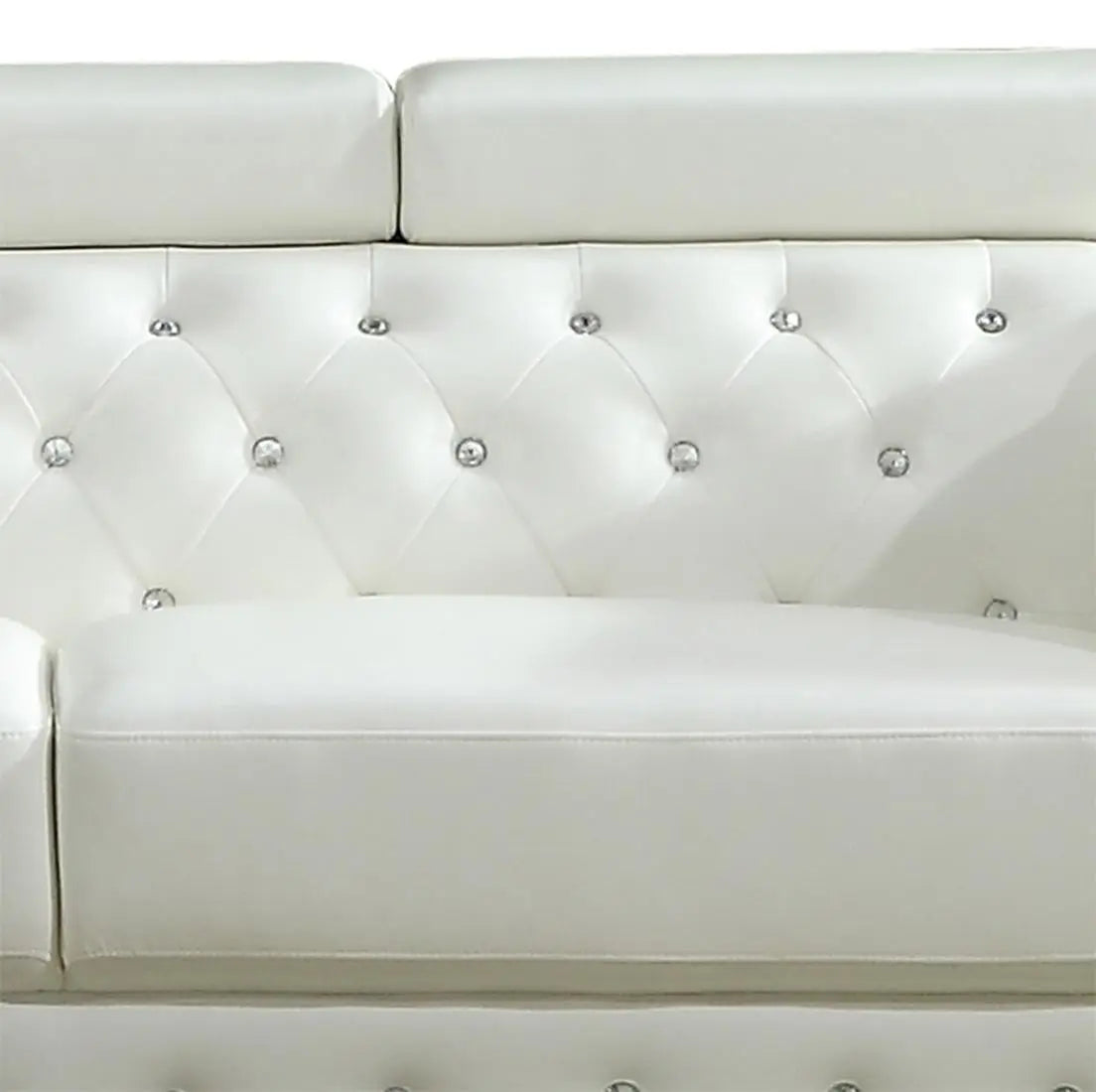 Charlise Modern Style White Sofa in Faux Leather - Home Elegance USA