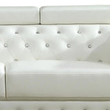 Charlise Modern Style White Sofa in Faux Leather - Home Elegance USA