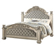 Platinum Traditional Style King Bed In Gold Finish Wood | Cosmos