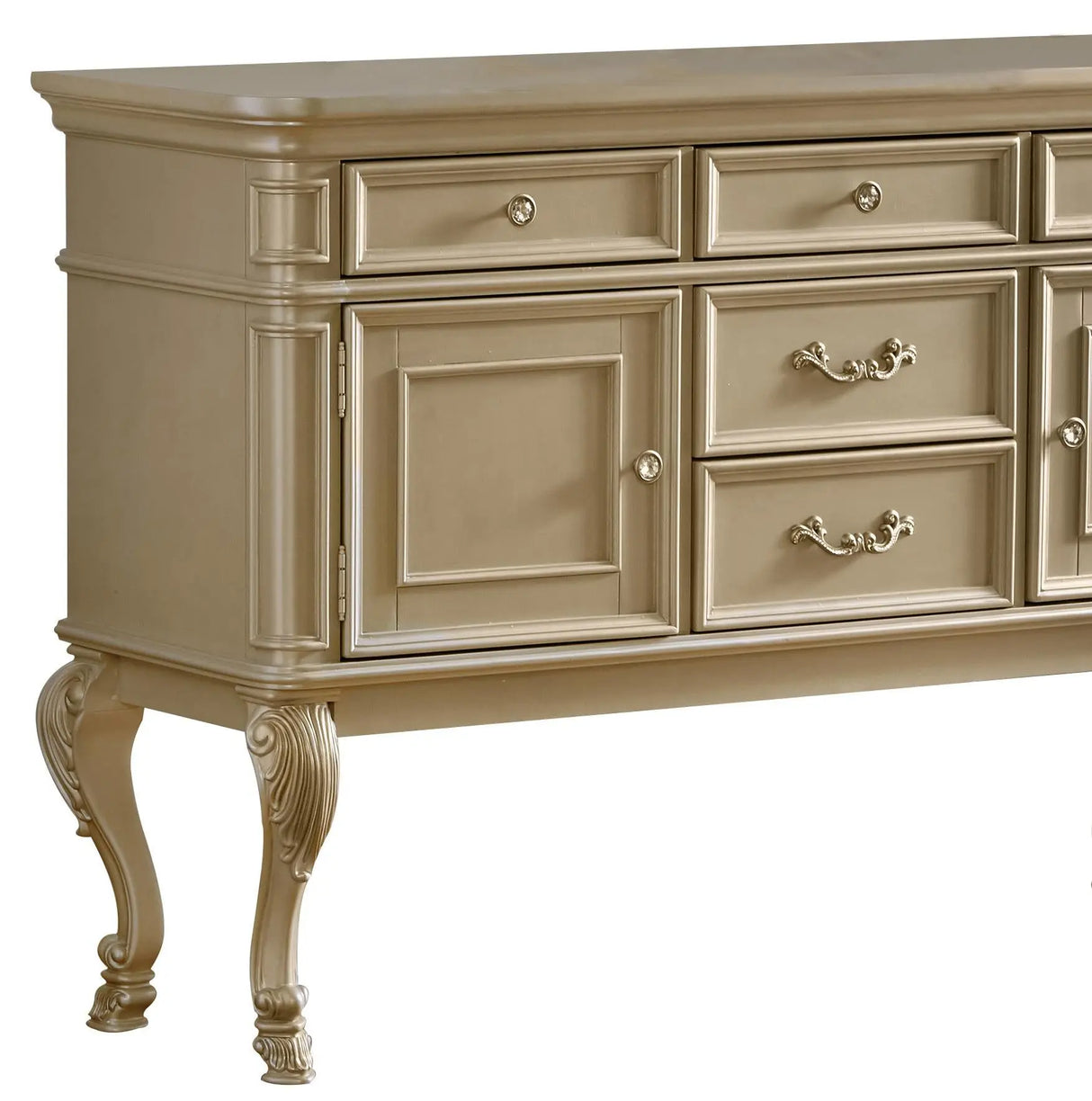 Miranda Transitional Style Dining Server in Gold finish Wood - Home Elegance USA