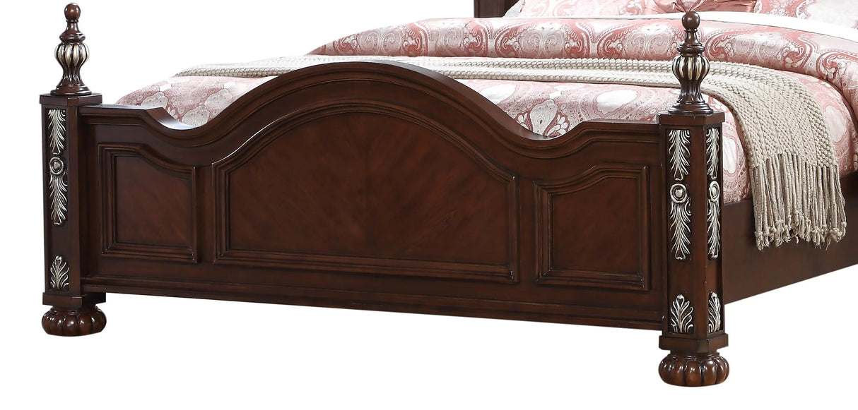Rosanna Traditional Style Queen Bed in Cherry finish Wood - Home Elegance USA