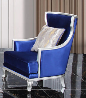 Skylar Transitional Style Chair In Silver Finish Wood | Cosmos
