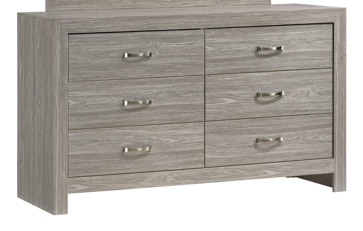 Yasmine White Modern Style Dresser in Gray finish Wood - Home Elegance USA