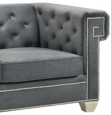 Clover Modern Style Gray Chair With Steel Legs | Cosmos