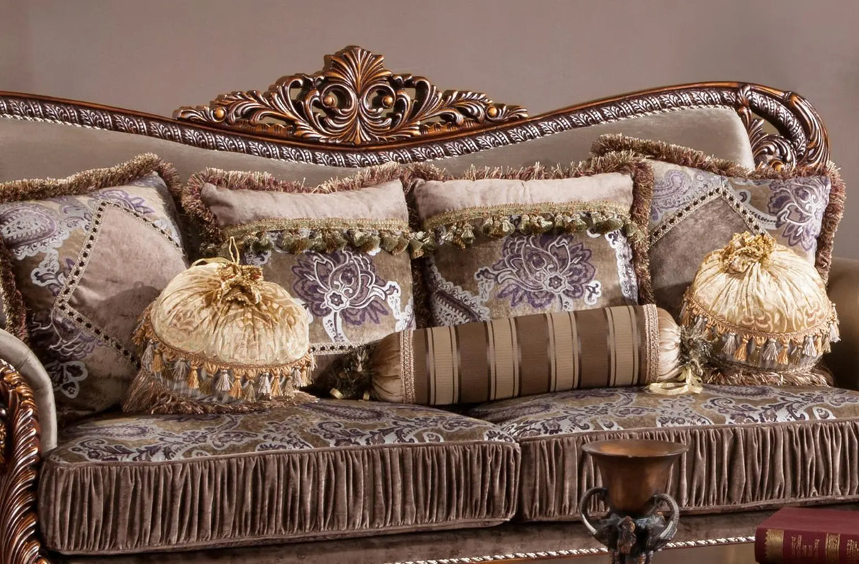 Janet Traditional Style Sofa in Cherry finish Wood - Home Elegance USA