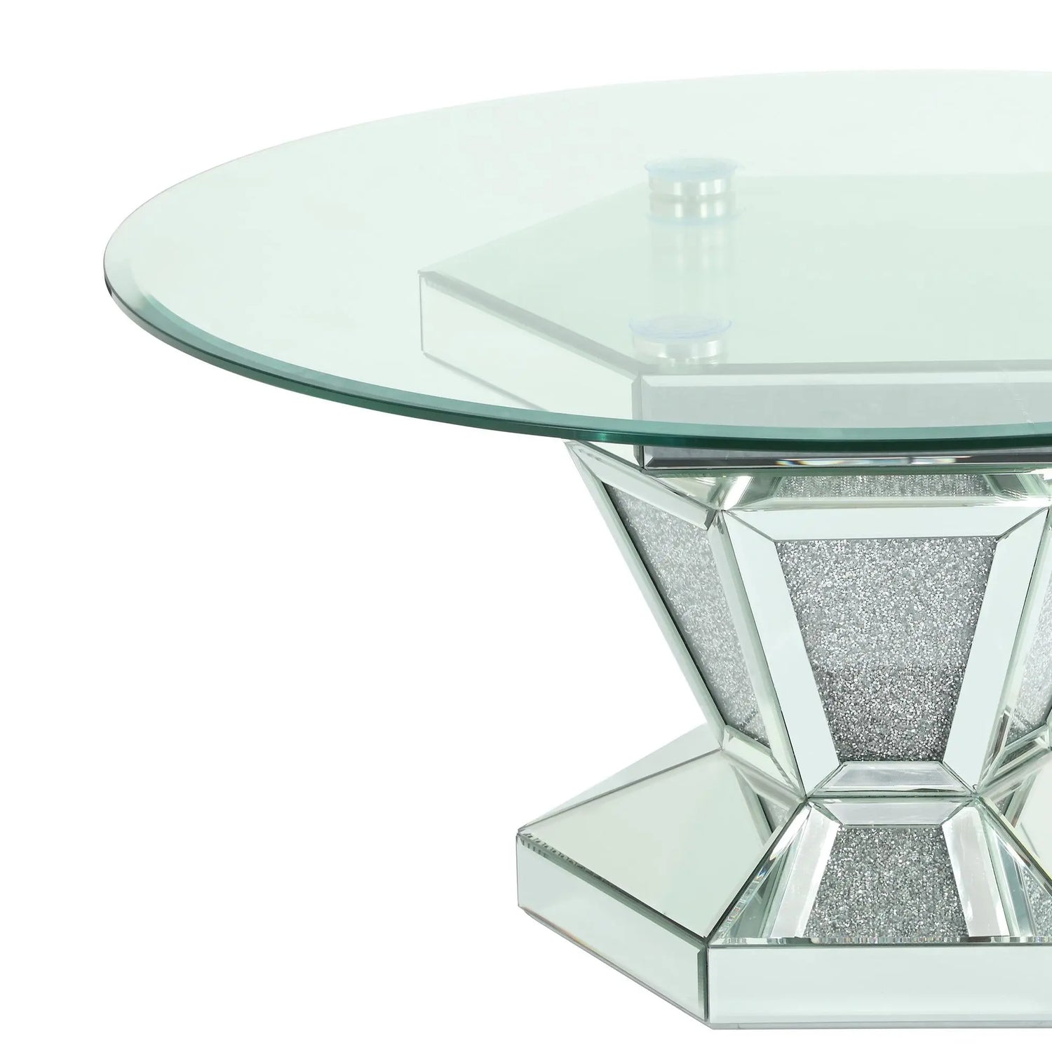 Diva Modern Style Glass Coffee Table With Silver Fiinish | Cosmos | Home Elegance USA