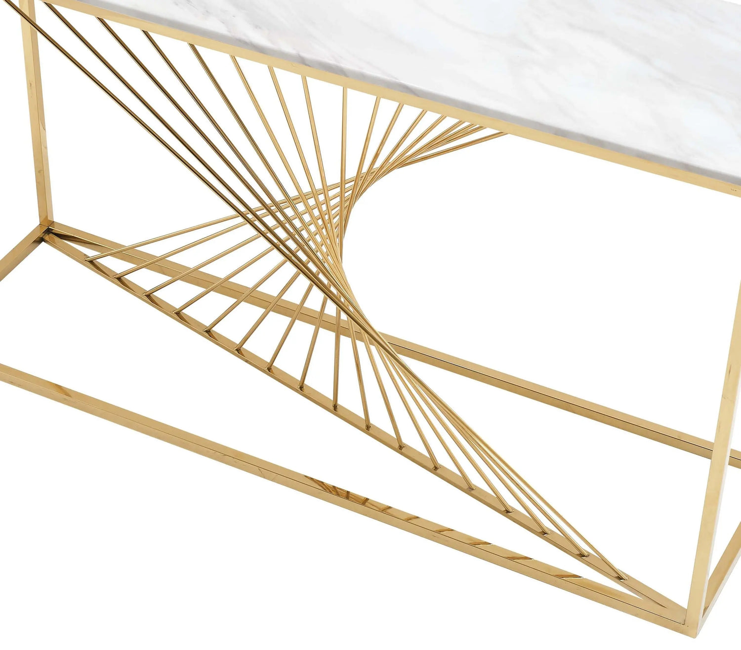 Layla Modern Style Marble Console Table with Metal Base - Home Elegance USA