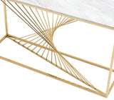 Layla Modern Style Marble Console Table with Metal Base - Home Elegance USA