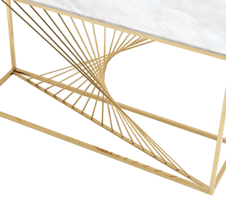 Layla Modern Style Marble Console Table With Metal Base | Cosmos
