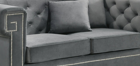 Clover Modern Style Gray Loveseat With Steel Legs | Cosmos