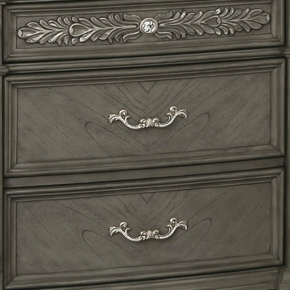 Silvy Transitional Style Nightstand in Gray finish Wood - Home Elegance USA