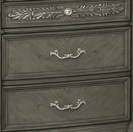 Silvy Transitional Style Nightstand In Gray Finish Wood | Cosmos