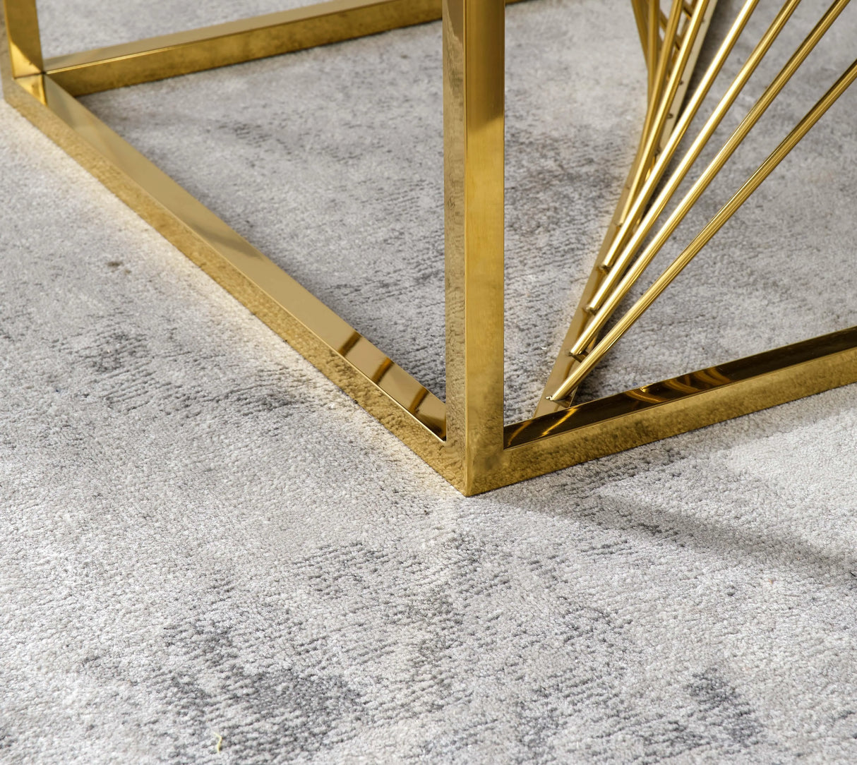 Samira Modern Style Marble Coffee Table with Metal Base - Home Elegance USA