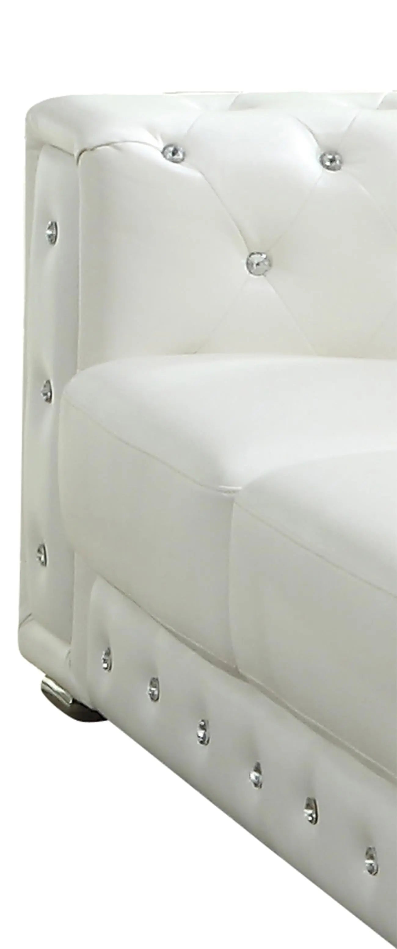 Charlise Modern Style White Loveseat in Faux Leather - Home Elegance USA