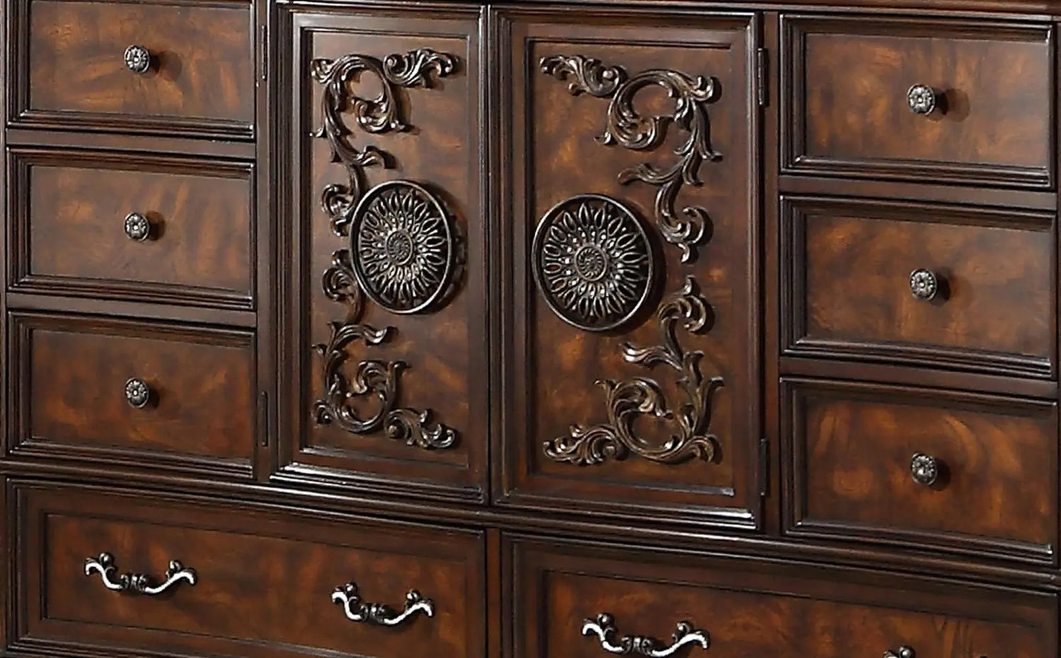 Santa Monica Traditional Style Dresser in Cherry finish Wood - Home Elegance USA