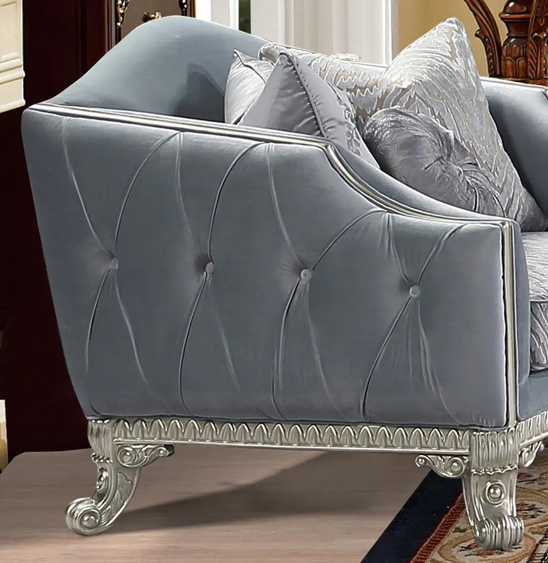 Venus Transitional Style Chair in Silver finish Wood - Home Elegance USA