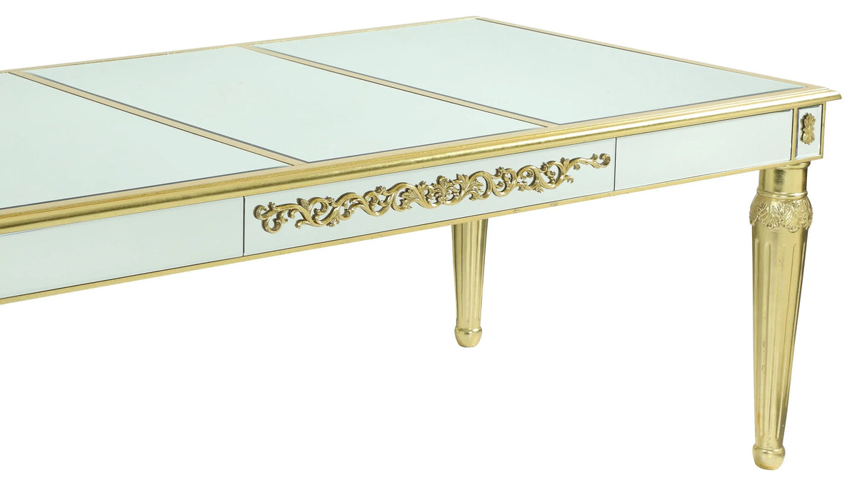 Queen Gold Modern Style Dining Table in Gold finish Wood - Home Elegance USA