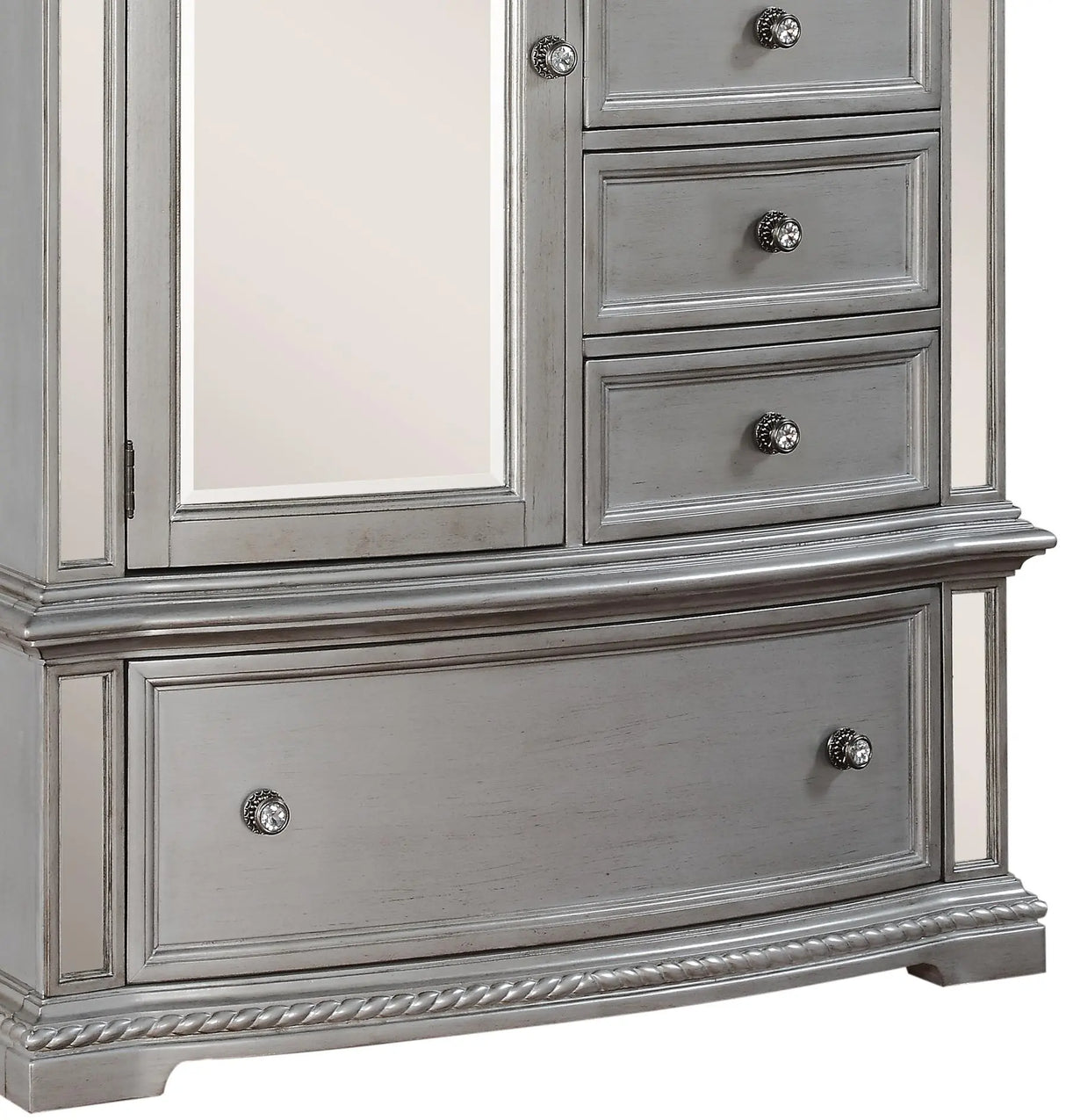 Pamela Traditional Style Chest in Silver finish Wood - Home Elegance USA