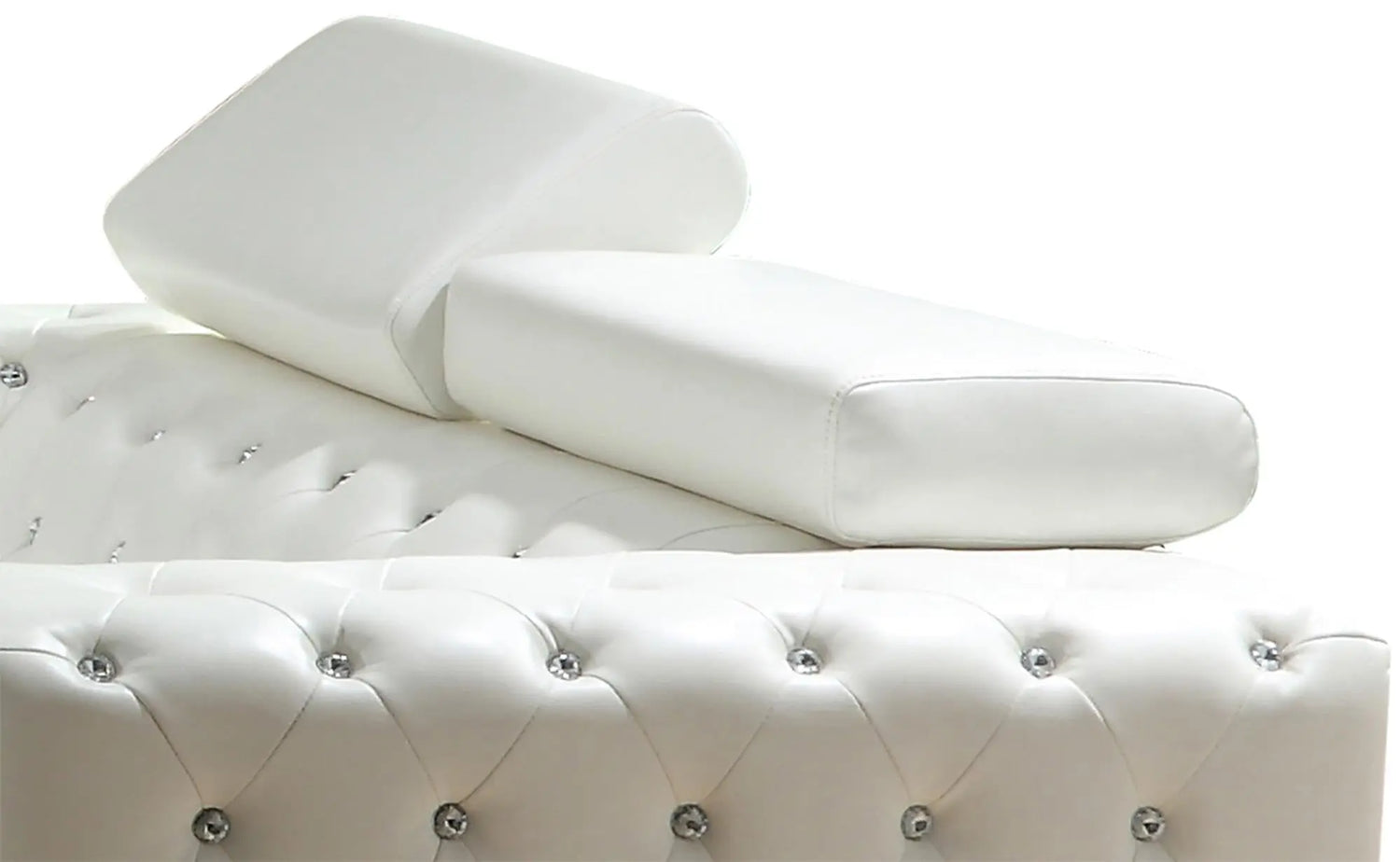 Charlise Modern Style White Loveseat in Faux Leather - Home Elegance USA