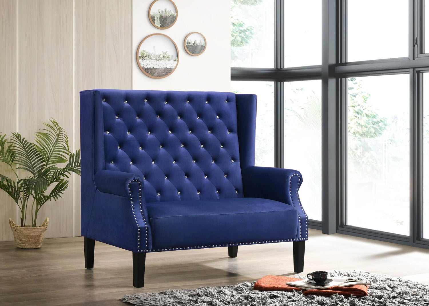 Lexi Transitional Style Blue Accent Chair - Home Elegance USA