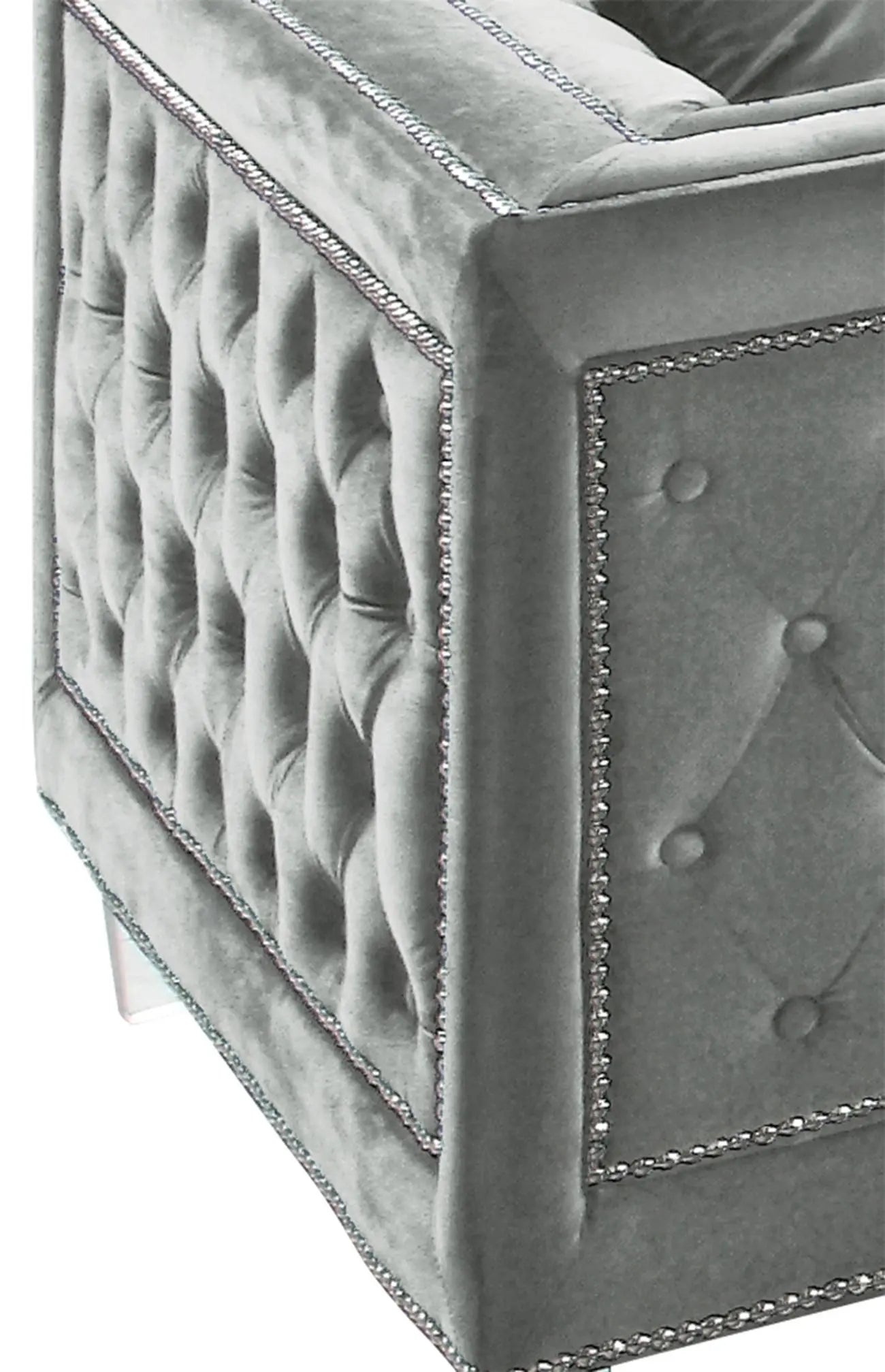 Kendel Silver Modern Style Gray Chair with Acrylic Legs - Home Elegance USA