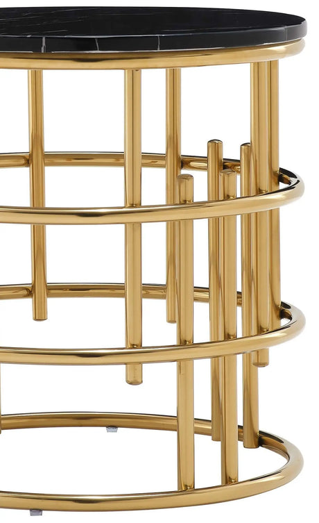 Talia Modern Style Marble End Table With Metal Base | Cosmos
