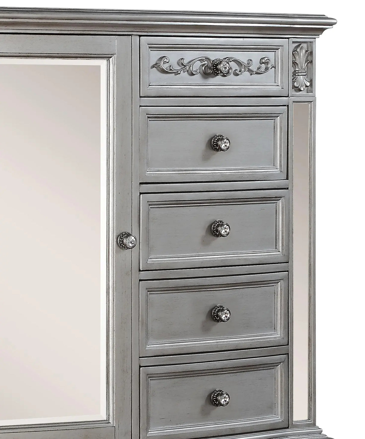 Pamela Traditional Style Chest in Silver finish Wood - Home Elegance USA