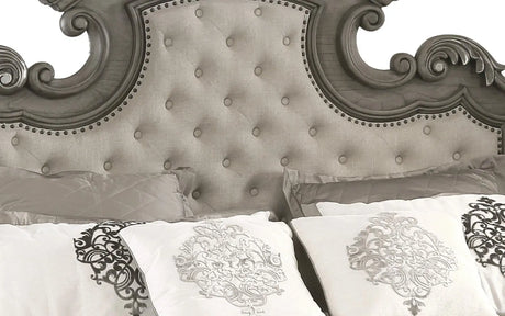Silvy Transitional Style King Bed In Gray Finish Wood | Cosmos