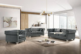 Clover Modern Style Gray Sofa with Steel Legs - Home Elegance USA
