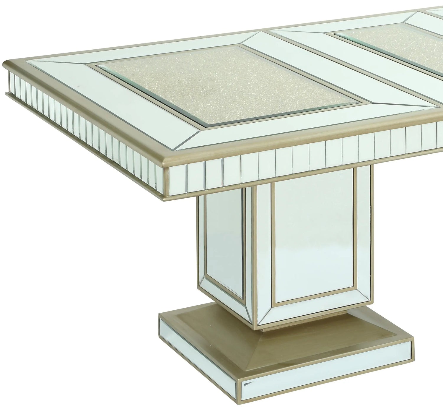 Harlow Modern Style Dining Table in Glass and Gold Finish - Home Elegance USA