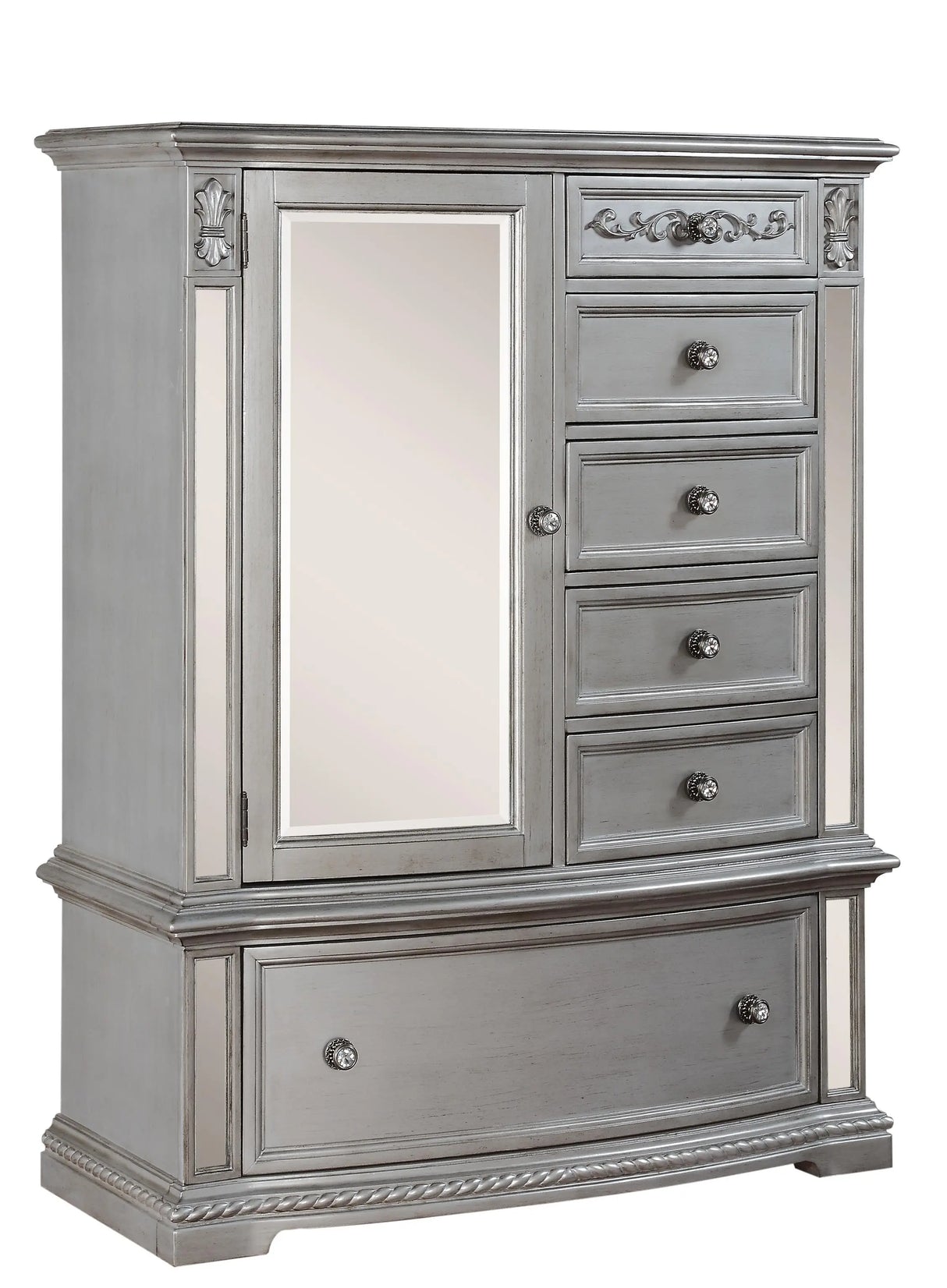 Pamela Traditional Style Chest in Silver finish Wood - Home Elegance USA