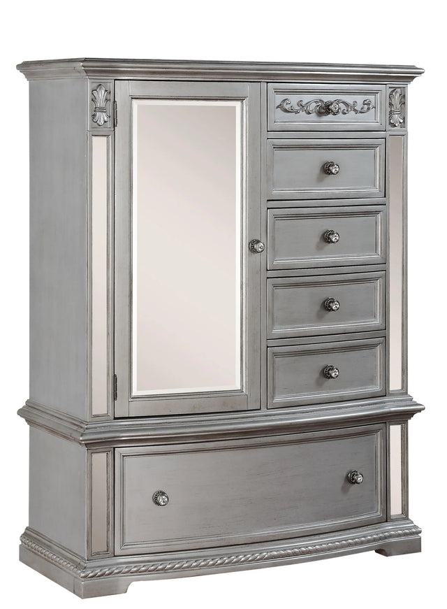 Pamela Traditional Style Chest in Silver finish Wood - Home Elegance USA