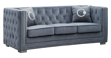 Zion Modern Style Gray Sofa with Steel legs - Home Elegance USA