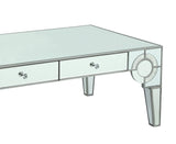 Zoe Modern Style Glass Coffee Table with Silver fiinish - Home Elegance USA