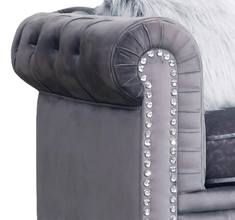 Sahara Modern Style Gray Sofa With Acrylic Legs | Cosmos