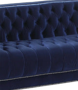 Kendel Blue Modern Style Navy Sofa with Acrylic Legs - Home Elegance USA