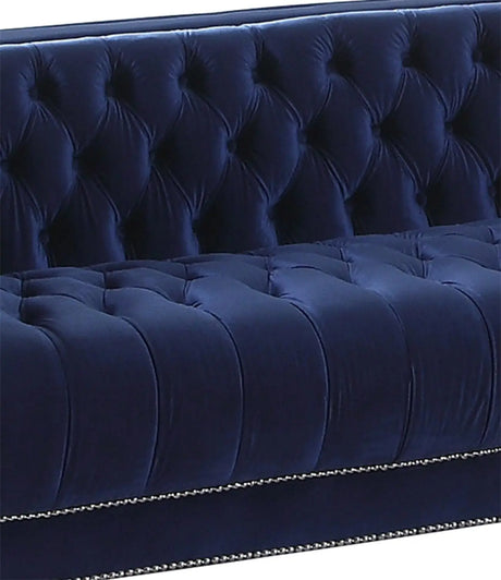 Kendel Blue Modern Style Navy Sofa With Acrylic Legs | Cosmos