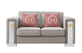 William Modern Style Gray Loveseat with Metal legs - Home Elegance USA