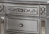 Pamela Transitional Style Nightstand in Silver finish Wood - Home Elegance USA
