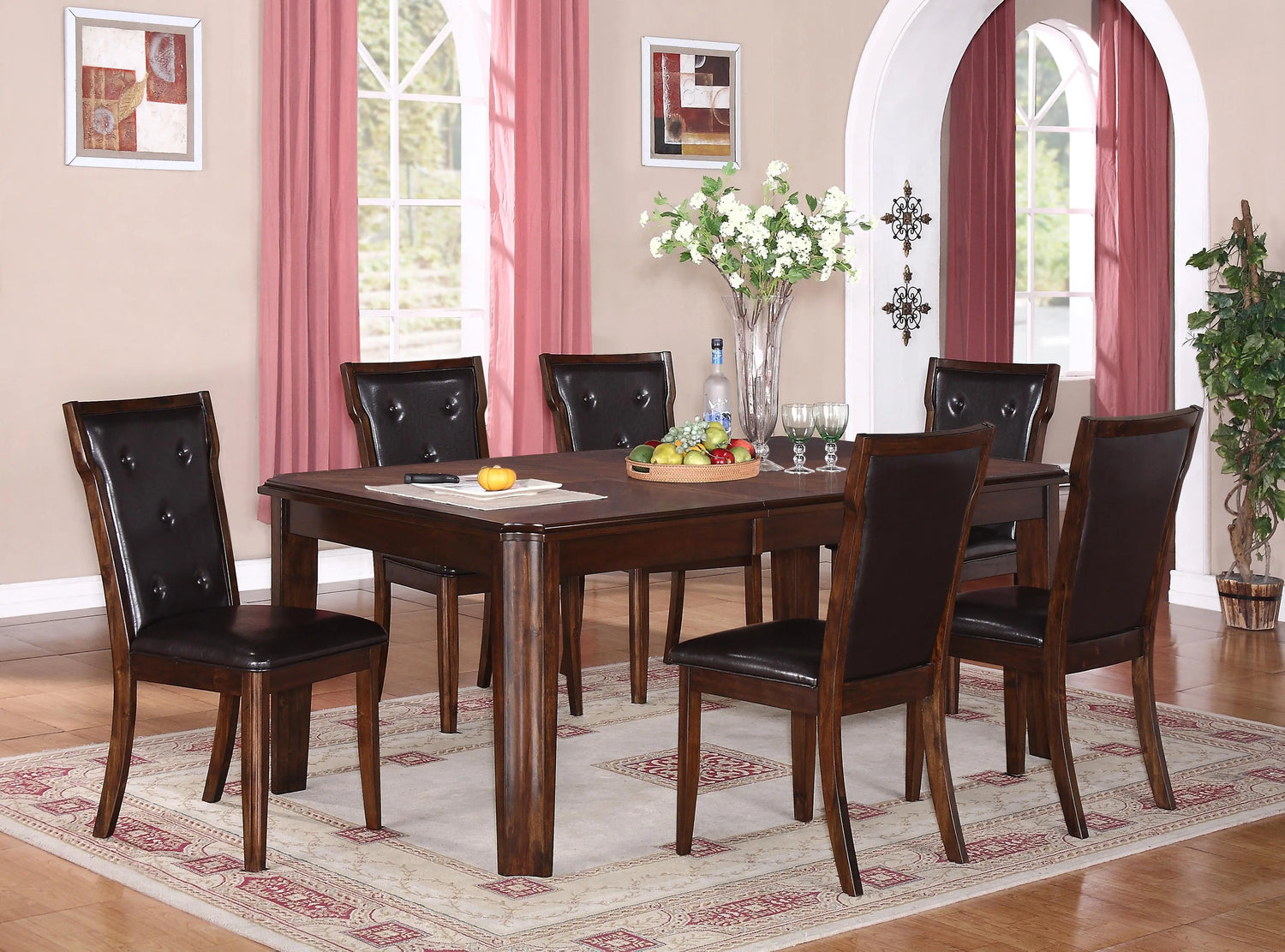 Pam Transitional Style Dining Table in Espresso finish Wood - Home Elegance USA