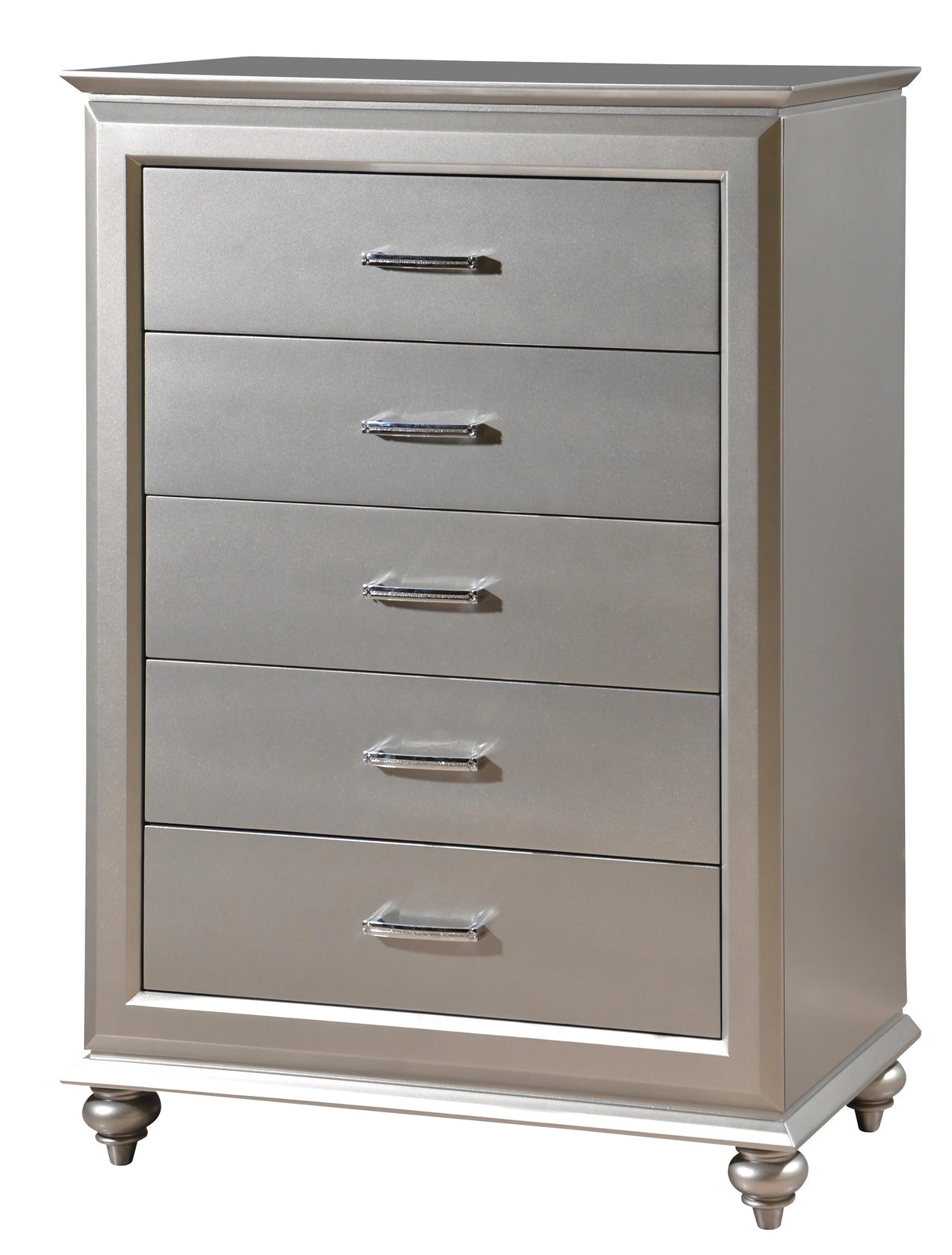 Alia Modern Style Chest in Silver finish Wood - Home Elegance USA