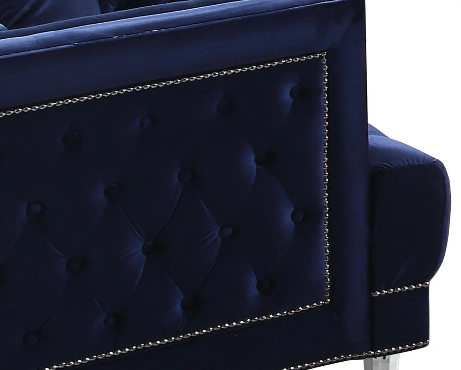 Kendel Blue Modern Style Navy Chair with Acrylic Legs - Home Elegance USA