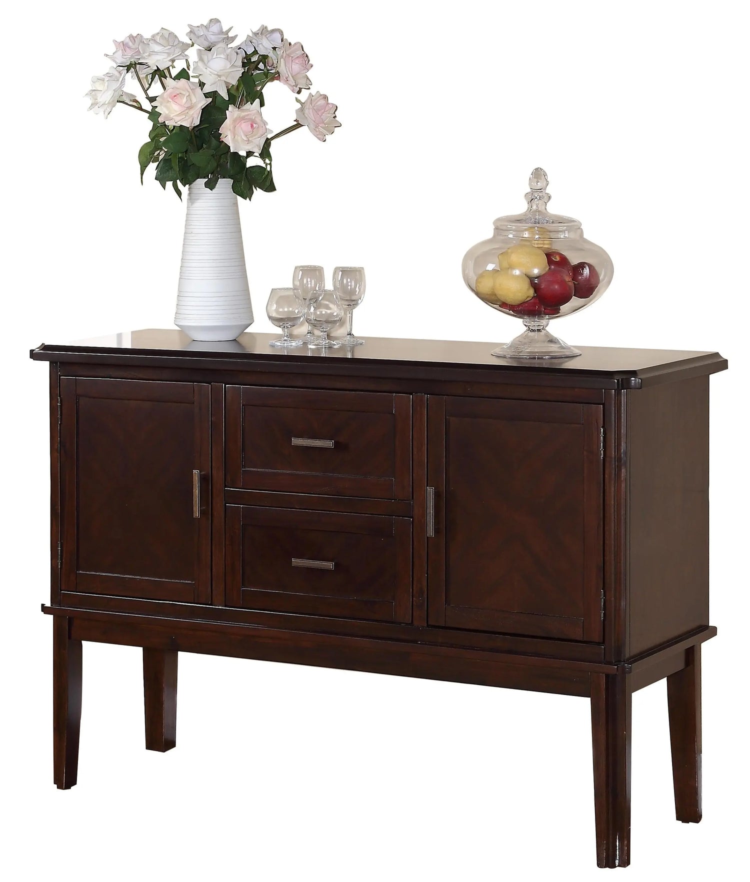 Pam Transitional Style Dining Server in Espresso finish Wood - Home Elegance USA