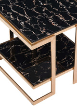 Dayna Modern Style Marble End Table with Metal Base - Home Elegance USA
