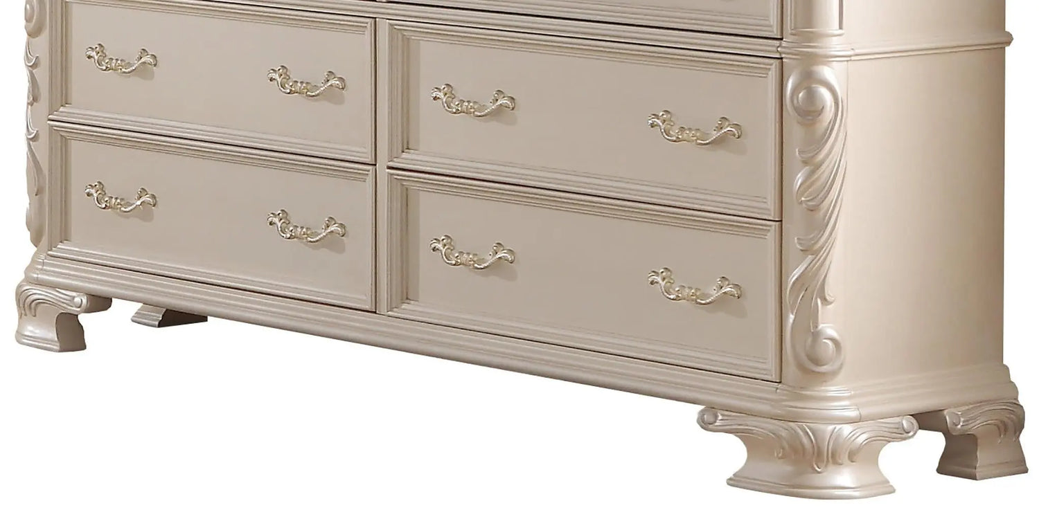 Victoria Traditional Style Dresser in Off-White finish Wood - Home Elegance USA