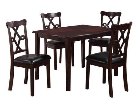 Copper Transitional Style Dining Set in Espresso finish Wood - Home Elegance USA